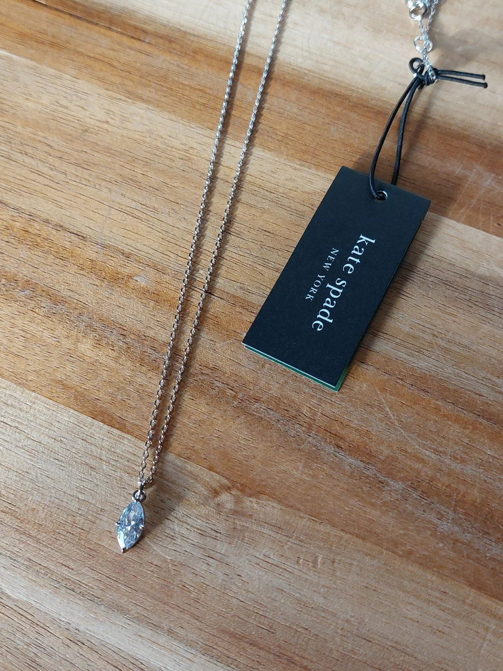Kate Spade Silver Marquise Crystal Pendant Necklace - Picture 5 of 5